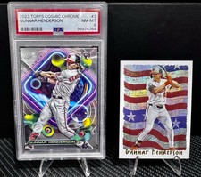 Gunnar Henderson 2 Card Lot - Topps Cosmic RC PSA 8 - Topps Cyber Stars
