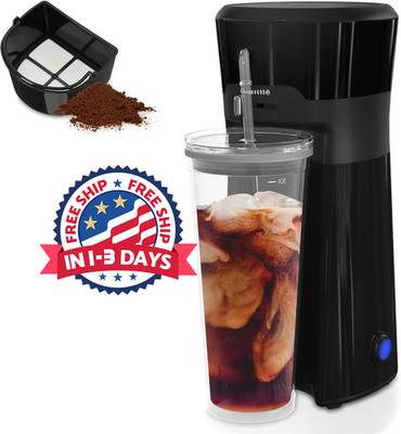 Cafetera para té y café helado con filtro reutilizable, jarra de 3 cuartos