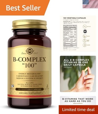 B-Complex ''100'', 100 Vegetable Capsules - Nervous System Support - Supports E...