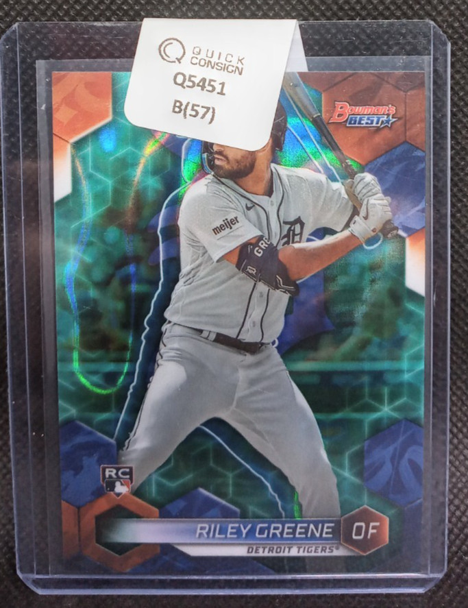 RILEY GREENE 2023 BOWMAN'S BEST ROOKIE AQUA LAVA TIGERS RC /199