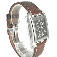 Hermes CC1.910 Cape Cod Chronograph Silver Brown Leather Watch Ladies Size 32mm 6
