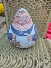 Handpainted Gourd of kitchen Mother/ Maiden Duck With Eggs Basket Unique decor