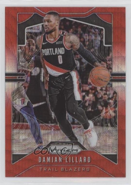 2019-20 Panini Prizm Ruby Wave Prizm Damian Lillard #112