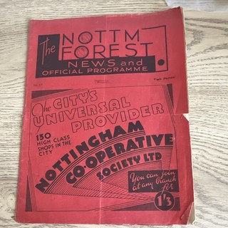 Nottingham Forest Official Programme v Tottenham 1935 36
