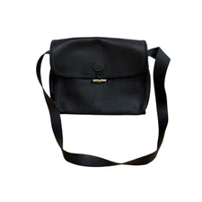 Longchamp Black Leather  Crossbody Bag Vintage