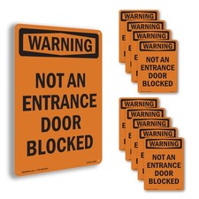 Not An Entrance Door Blocked OSHA WARNING Sign Metal Plastic, Decal 5 or 10 Pack