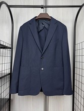 Pal Zileri Lab Dark Blue Unlined Wool Blend Blazer