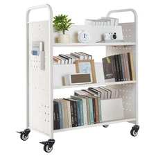 VEVOR Rolling Library Book Cart 330 lbs Capacity 38.2 x 20.3 x 48.2-Inch Library
