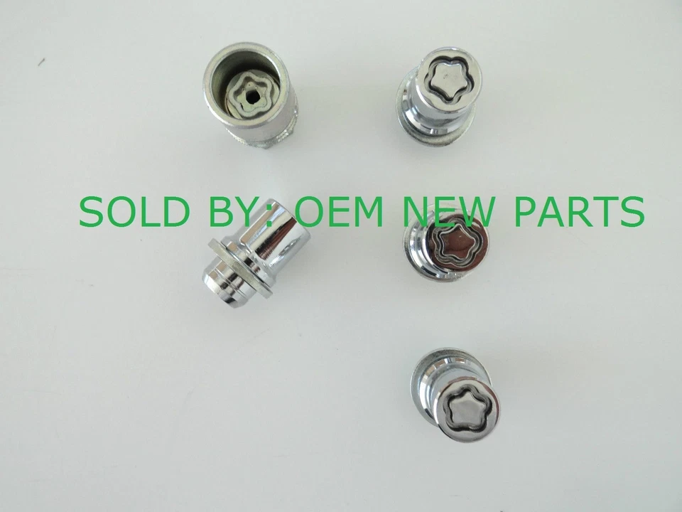 Genuine 2001-2022 Toyota Prius & Prius C V Chrome 4 Wheel Locks with Key Foto 3 de 4
