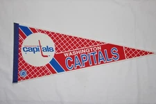 Vintage Washington Capitals NHL Full Size Felt  Pennant 12x30" 90s Wincraft