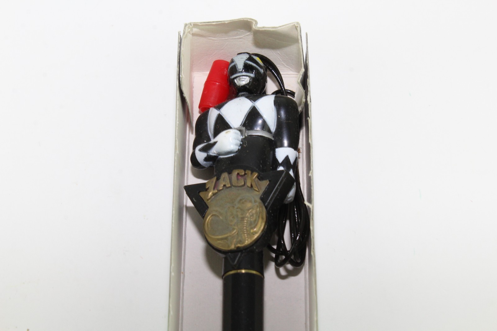 Classic Mighty Morphin Power Rangers Pen Nacklace Black Ranger Zack ...