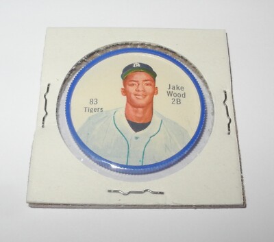 1962 Salada Tea Baseball Coin Pin #83 Jake Wood Detroit Tigers Near Mint