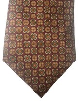 VTG Brooks Brothers Makers Tie Multi Color Geometrical All Silk Handmade USA