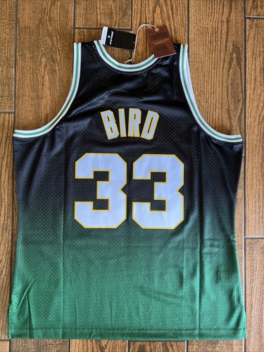 Larry Bird Celtics Signed Fadeaway Mitchell & Ness Swingman Jersey PSA witnessed - Picture 9 of 9
