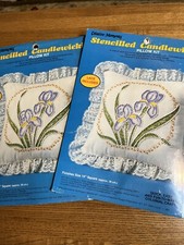 2 Creative Moments Candlewicking Embroidery Pillow Kits Irises - 14" 8322