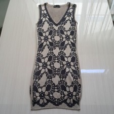 Dolce & Gabbana Dress Knit Sleeveless Women Size 36 Silk Gray