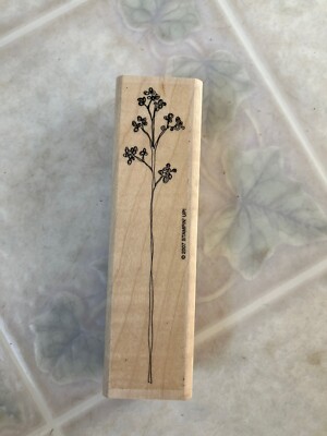 Stampin' Up - Oh So Lovely Stamp Line Drawing Long Stem Flower rubber stamp