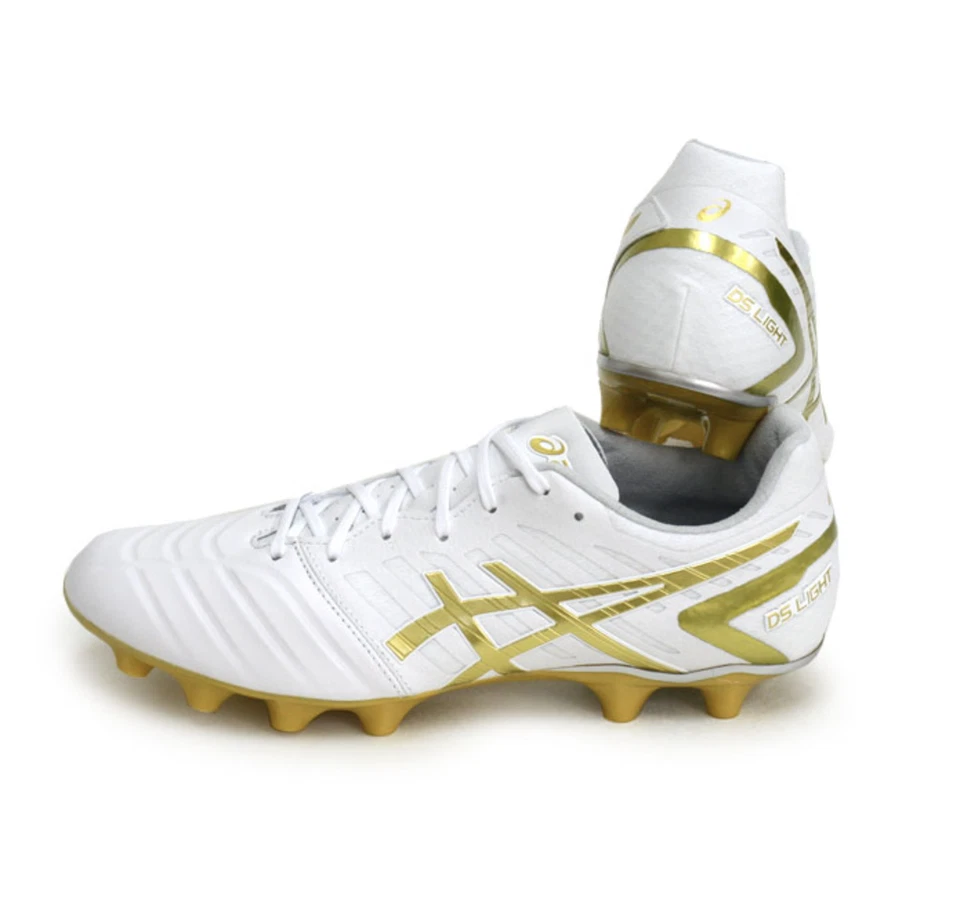 ASICS JAPAN DS LIGHT NARROW Football Soccer Slim Fit Shoes 1103A070 White Gold - Image 2 of 3