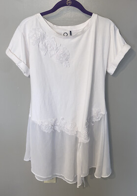  Anthropologie Akemi + Kin White Size XS Dress Tunic Sheer Super Cute