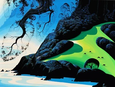 Eyvind Earle : Coastal Paradise : Archival Quality Art Print 13"X19"