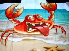 KID'S HOODED BEACH COVER UP, BEACH TOWEL  FUNNY CRAB  New