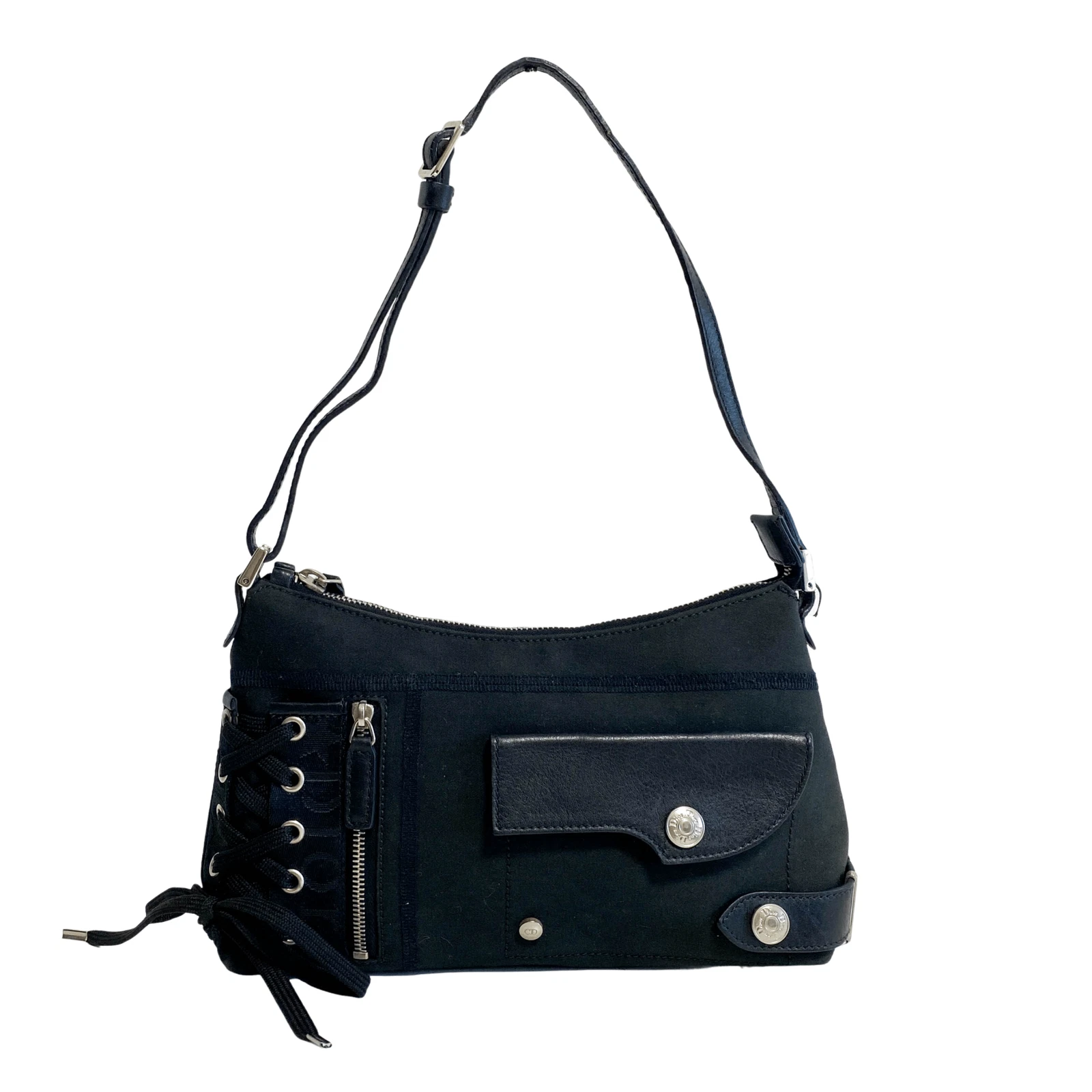 Sac à main coton noir DIOR 2004