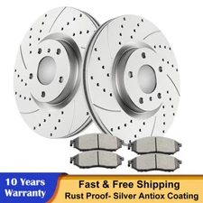 Front Drilled Brake Discs Rotors Ceramic Pads Fit Infiniti G37 SEDAN Brakes Kits