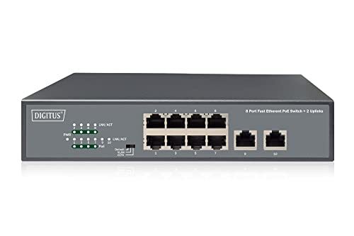DIGITUS commutateur réseau Fast Ethernet PoE- - 19 pouces - 8 ports - 2x Uplink - Photo 6/7