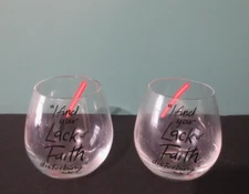 New DARTH VADER Stemless Wine Glasses - " I FIND YOUR LACK OF FAITH DISTURBING"