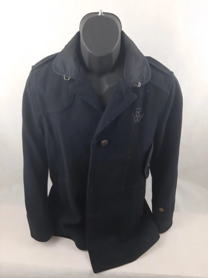 G-STAR RAW приманка шерсти Garber Тренч мужчин большой шерстяная смесь кнопки логотип - Изображение 2 из 4