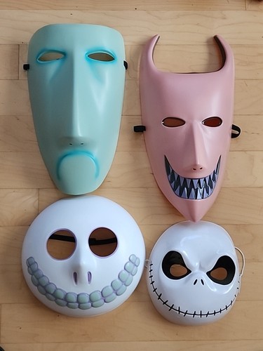 Maschere Halloween Nightmare Before Christmas Disney set di 3 e 1 extra