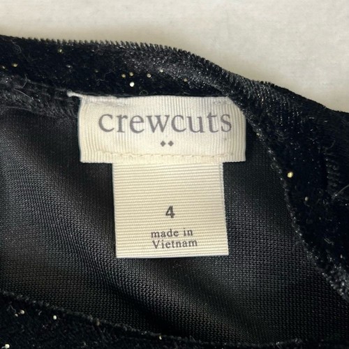 CREWCUTS Little Girls Short Sleeve Black Velvet Gold Glitter Sparkly Jumpsuit 4 - Picture 5 of 13