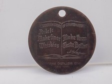 1937 - Seagrams Whiskey Distillery Promo Keychain Token - 80 Years Of Leadership