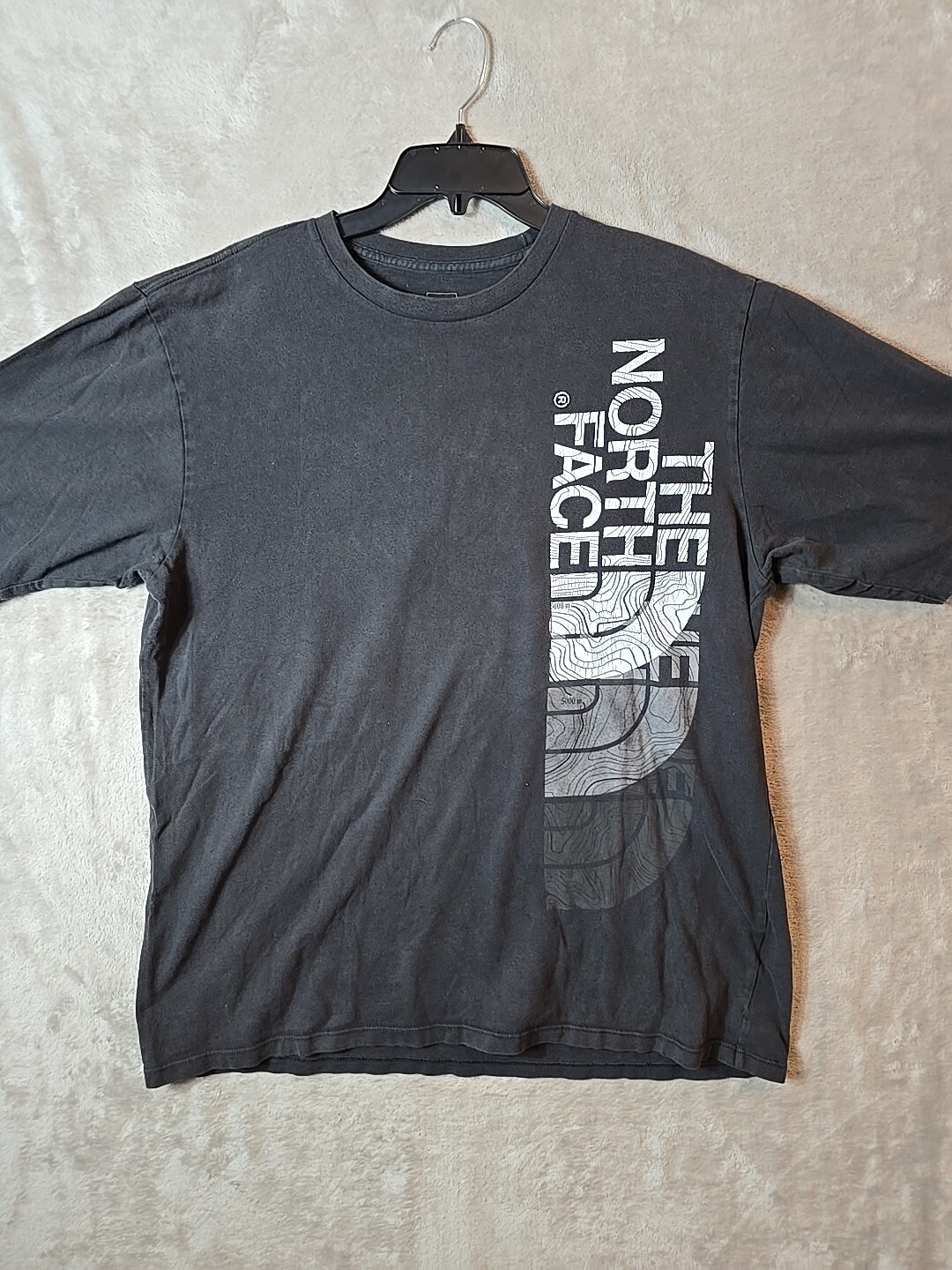 The North Face Mens Large Short Sleeve Hiking Shirt Faded Black