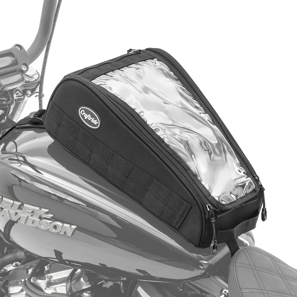 Tank bag with strap attachment for Triumph Scrambler 1200 XC XE