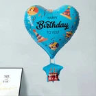 Huge Reusable Blue Heart Foil Hot Air Balloon Birthday Party Decor Helium/Air