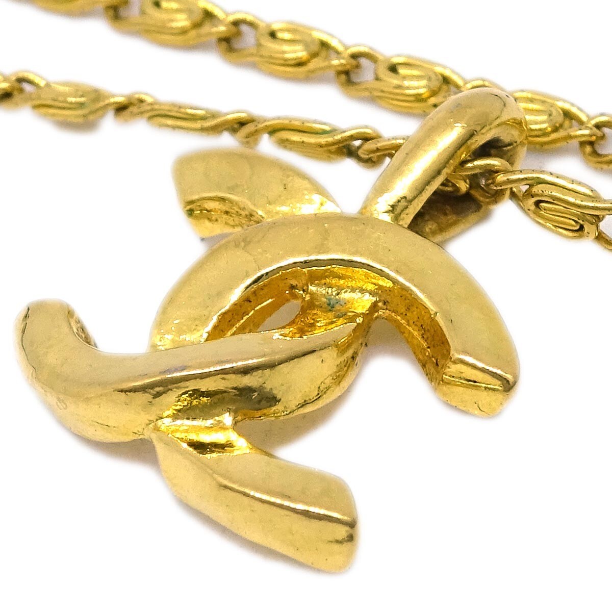 Chanel Gold CC Chain Pendant Necklace 1982 123671 | eBay