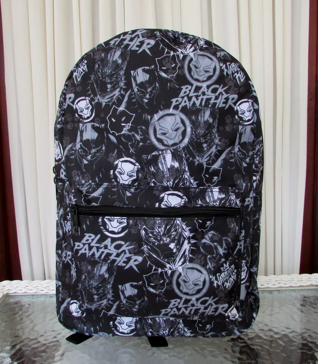 Disney Marvel Black Panther Logo print Backpack Full Sized School Travel Bag NWT eBay