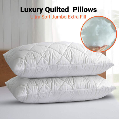 Hotel Quality Pack of 2 Pillows Bounce Back Anti Allergic Bedding Plump Pillows - Picture 5 of 26