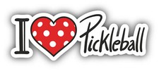 I Love Pickleball Slogan Vinyl Sticker Car Bumper Decal