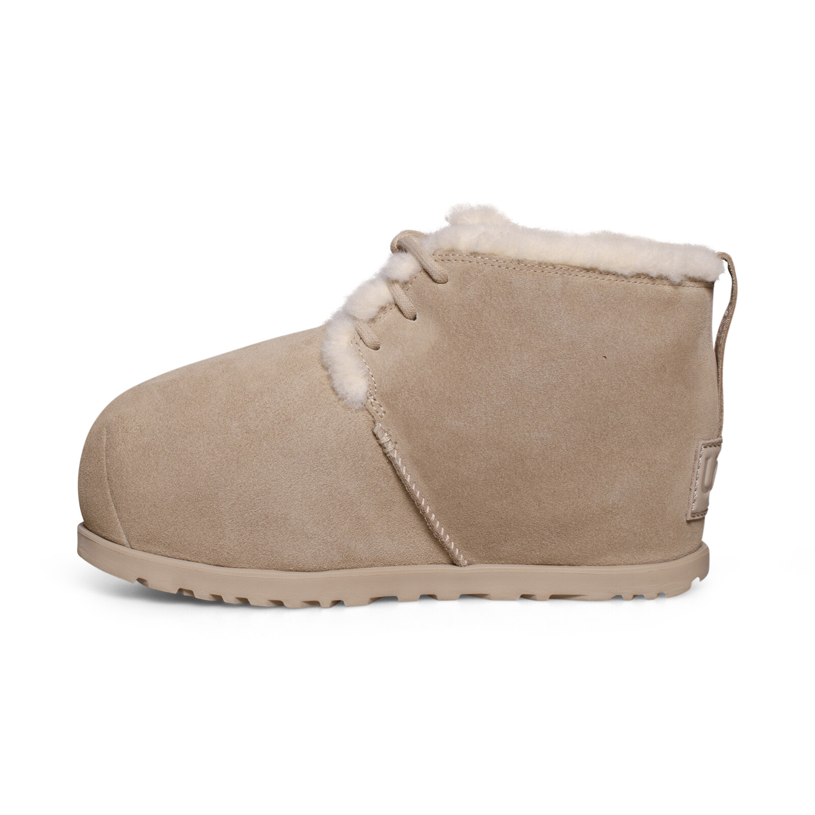 PANTOFOLA D’ORO UGG PANTOFOLE DA DONNA CON LACCI POMPATI SEMI DI SENAPE SCAMOSCIATE COMODE TAGLIA US 7 NUOVE