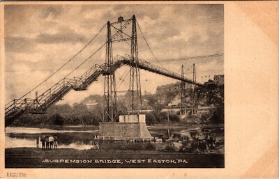 West Easton Suspension Bridge Easton Pennsylvania Postcard Photo by E. D. Vogel
