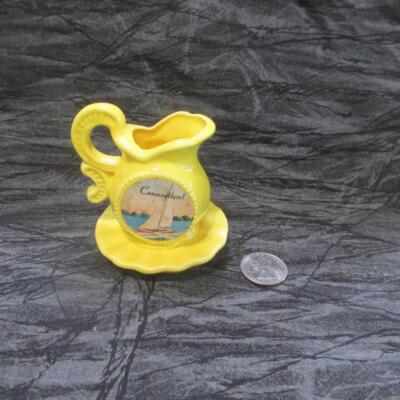 1950's Connecticut Miniature Pitcher Sailboat Souvenir, Mid Century