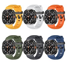 for Samsung Galaxy Watch Ultra 47mm Sport Strap Silicone Metal Band Replacement