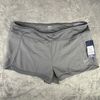 REEBOK Shorts Women's XXL Slim Short Power Vector QuietShade Gray Lined New $45