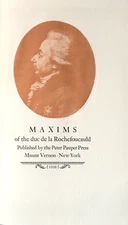 " MAXIMS OF THE DUC DE LA ROCHEFOUCAULD " 1938 LTD ED HC PETER PAUPER PRESS VG+