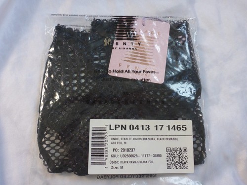 M, Savage X Fenty Starlet Nights Brazilian, Fishnet mesh,black, polyamide, NEW - Picture 12 of 12
