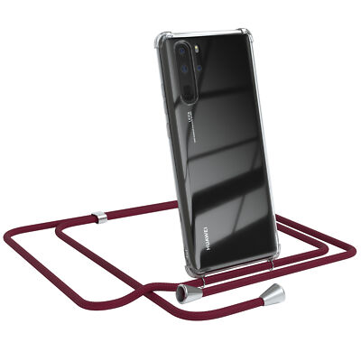 Für Huawei P30 Pro Hülle mit Kette Band Seil Handy Soft Case zum Umhängen Rot