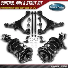 12pcs Front Strut & Coil Spring Control Arm Sway Bar Kit for Honda Civic 03-05