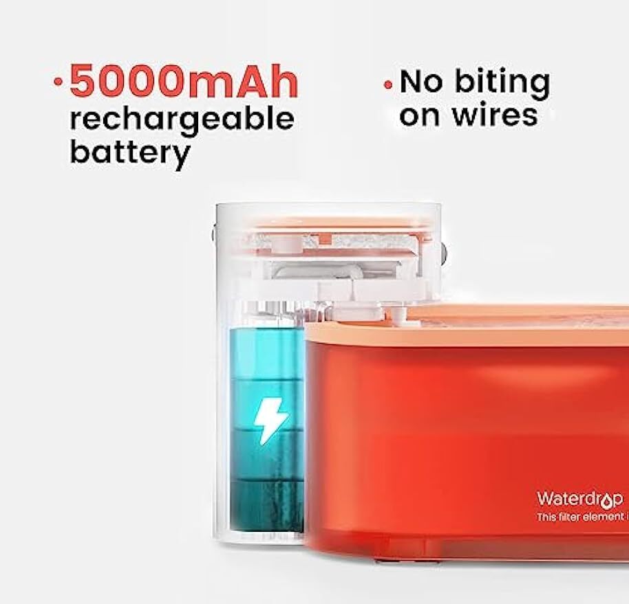 2L Cat Water Fountain, Wireless & Battery Operated Automatic Pet Water